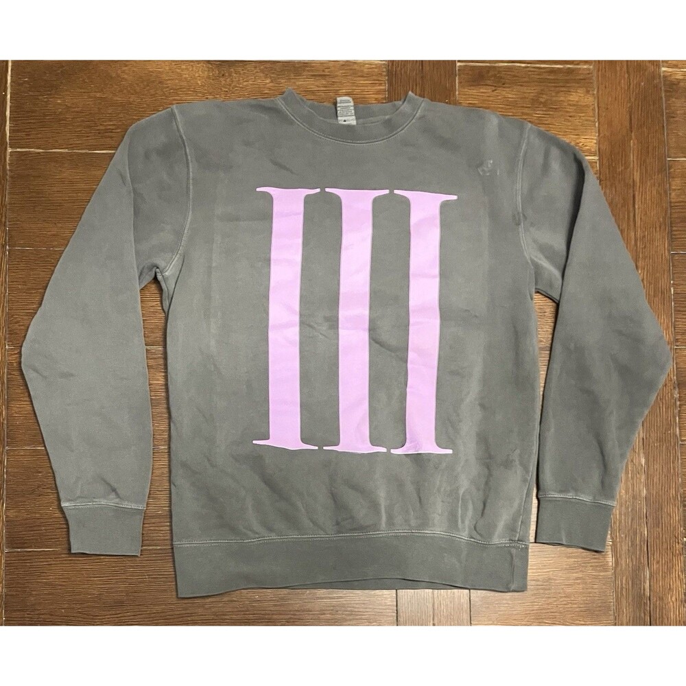 OFFICIAL TWICE 4TH WORLD TOUR ‘III’ MERCH GRAY CREWNECK SWEATSHIRT SIZE M NWOT